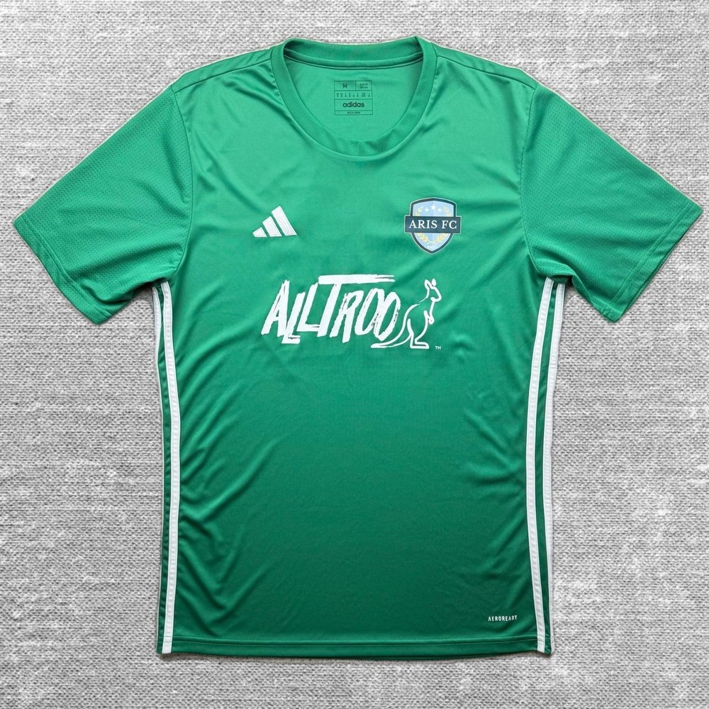 Adidas Aeroready Aris FC Alltroo Soccer Jersey Green White Mens Slim Fit M